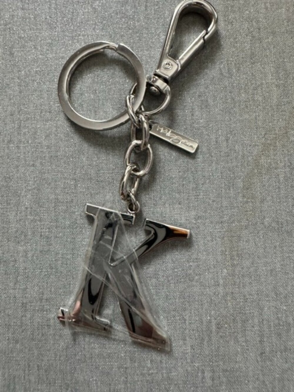 SILVERTONE INITIAL 'K' KEYCHAIN